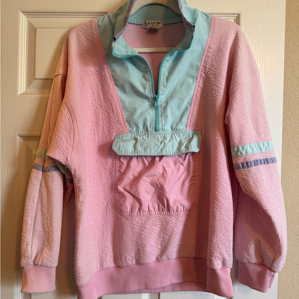 Lavon Women's Vintage Colorblock Crew Neck Sweater